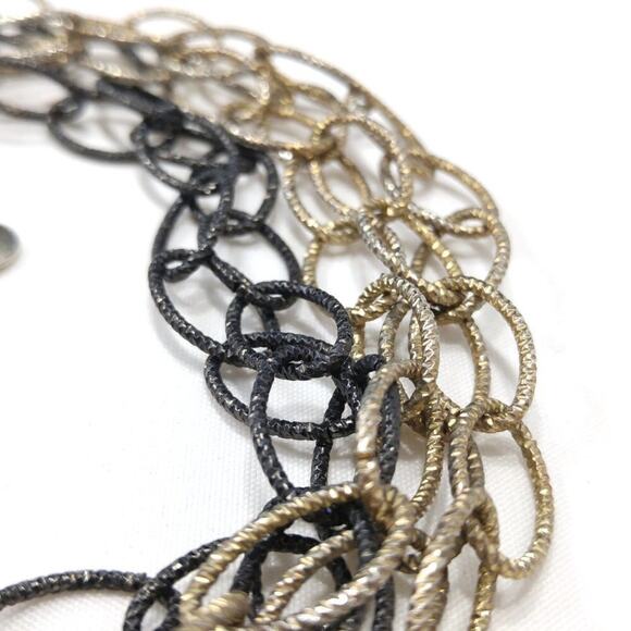 Alfani Black & Gold Metallic Chain Five Strand Necklace, 21 Inches - Picture 8 of 8